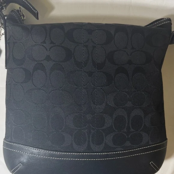 Coach Signature Jacquard Black Crossbody Bag Style 9362 - Picture 6 of 14